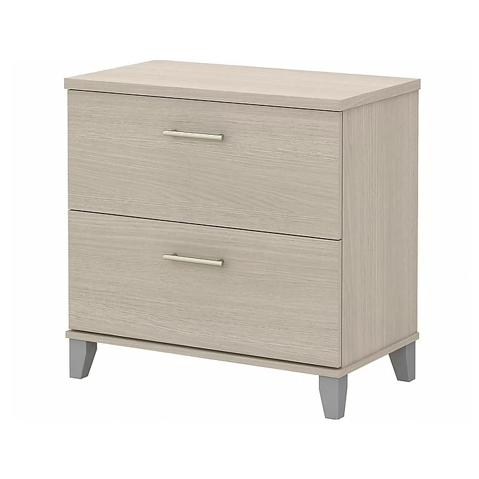 Bush Furniture Somerset 2-Drawer Lateral File Cabinet, Letter/Legal, Sand Oak, 29.72" (WC81180) 3 Bush Furniture Somerset 2-Drawer Lateral File Cabinet, Letter/Legal, Sand Oak, 29.72" (WC81180)