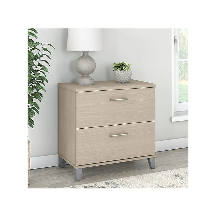 Bush Furniture Somerset 2-Drawer Lateral File Cabinet, Letter/Legal, Sand Oak, 29.72" (WC81180) 4 Bush Furniture Somerset 2-Drawer Lateral File Cabinet, Letter/Legal, Sand Oak, 29.72" (WC81180) - Image 2