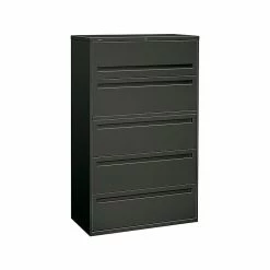 HON Brigade 700 Series 5-Drawer Lateral File Cabinet, Locking, Letter/Legal, Charcoal, 42"W (HON795LS)