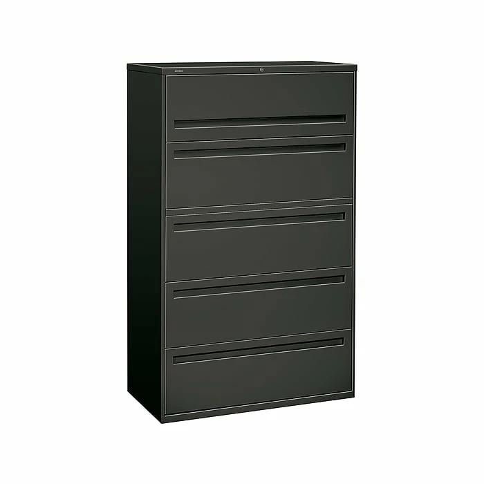 HON Brigade 700 Series 5-Drawer Lateral File Cabinet, Locking, Letter/Legal, Charcoal, 42"W (HON795LS) 3 HON Brigade 700 Series 5-Drawer Lateral File Cabinet, Locking, Letter/Legal, Charcoal, 42"W (HON795LS)