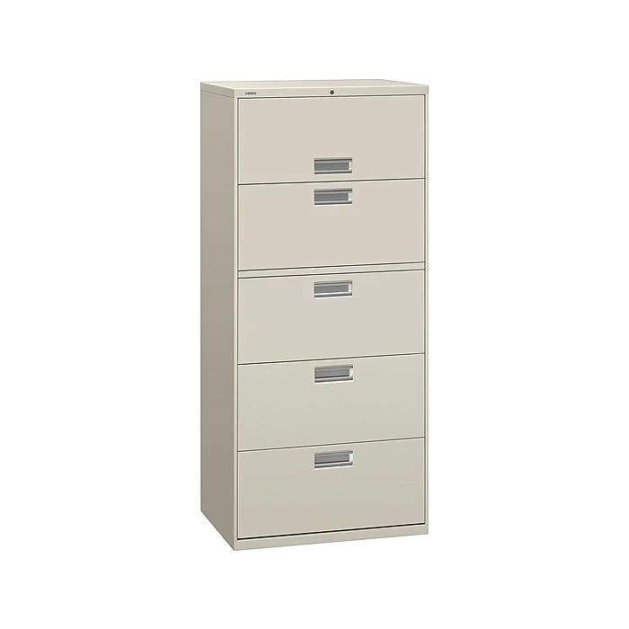 HON Brigade 600 Series 5-Drawer Lateral File Cabinet, Locking, Letter/Legal, Gray, 30"W (H675.L.Q) 3 HON Brigade 600 Series 5-Drawer Lateral File Cabinet, Locking, Letter/Legal, Gray, 30"W (H675.L.Q)