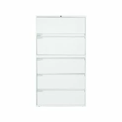 Global 9300 Plus Series 5-Drawer Lateral File Cabinet, Locking, Letter/Legal, Designer White, 36" (TD9336P5F1HDWT)