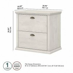 Bush Furniture Yorktown 2-Drawer Lateral File Cabinet, Letter/Legal, Linen White Oak, 30.98" (WC40480-03) -File Cabinets Shop unnamed file 1053