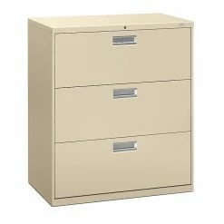 HON Brigade 600 Series 3 File Drawers Lateral File Cabinet, Putty/Beige, Letter/Legal, 36"W (HON683LL)