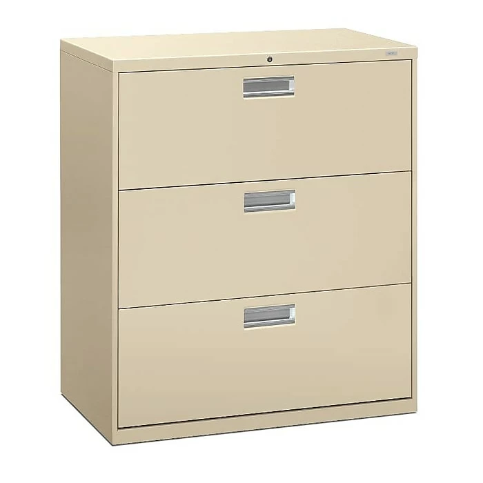HON Brigade 600 Series 3 File Drawers Lateral File Cabinet, Putty/Beige, Letter/Legal, 36"W (HON683LL) 3 HON Brigade 600 Series 3 File Drawers Lateral File Cabinet, Putty/Beige, Letter/Legal, 36"W (HON683LL)