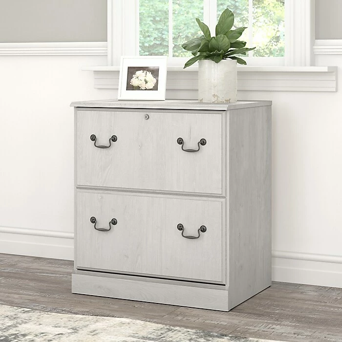 Bush Furniture Saratoga 2-Drawer Lateral File Cabinet, Linen White Oak (EX45754-03) 4 Bush Furniture Saratoga 2-Drawer Lateral File Cabinet, Linen White Oak (EX45754-03) - Image 2