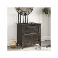 Bush Furniture Key West 2-Drawer Lateral File Cabinet, Letter/Legal, Dark Gray Hickory, 30" (KWF130RCP-03) -File Cabinets Shop unnamed file 1078