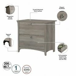 Bush Furniture Salinas 2-Drawer Lateral File Cabinet, Letter/Legal, Driftwood Gray, 31.73" (SAF132DG-03) -File Cabinets Shop unnamed file 1095
