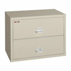 FireKing Classic 2-Drawer Lateral File Cabinet, Fire Resistant, Letter/Legal, Beige, 37.5"W (2-3822-CPA)
