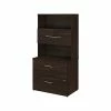 Bush Business Furniture Office 500 2-Drawer Lateral File Cabinet With Hutch, Letter/Legal, Black Walnut, 35.67" (OF5007BWSU)