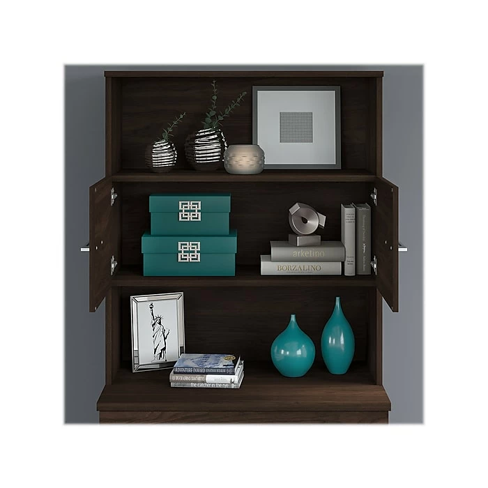 Bush Business Furniture Office 500 2-Drawer Lateral File Cabinet With Hutch, Letter/Legal, Black Walnut, 35.67" (OF5007BWSU) 5 Bush Business Furniture Office 500 2-Drawer Lateral File Cabinet With Hutch, Letter/Legal, Black Walnut, 35.67" (OF5007BWSU) - Image 3