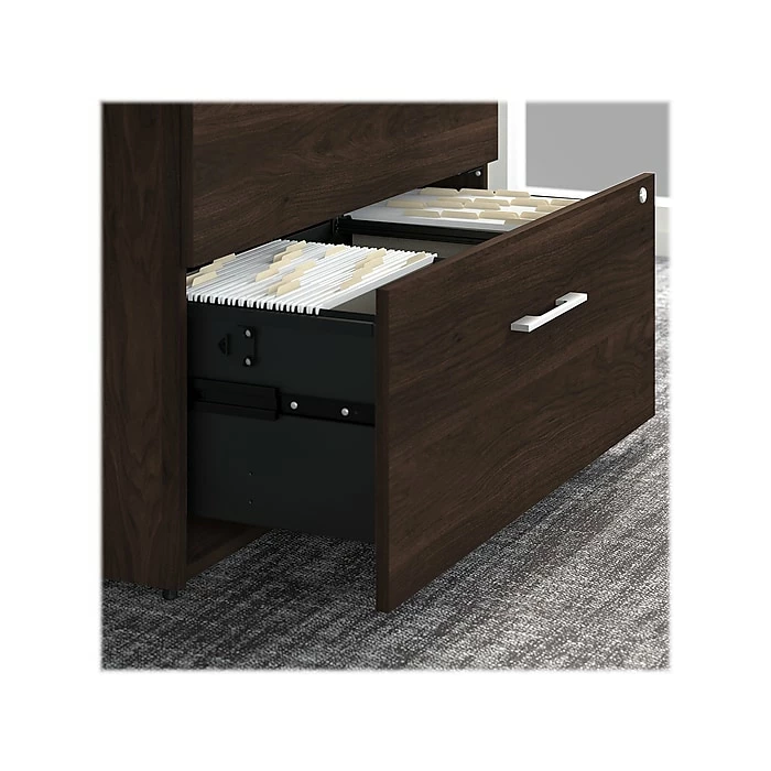 Bush Business Furniture Office 500 2-Drawer Lateral File Cabinet With Hutch, Letter/Legal, Black Walnut, 35.67" (OF5007BWSU) 6 Bush Business Furniture Office 500 2-Drawer Lateral File Cabinet With Hutch, Letter/Legal, Black Walnut, 35.67" (OF5007BWSU) - Image 4