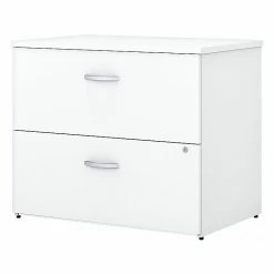 Bush Business Furniture Easy Office 2-Drawer Lateral File Cabinet, Locking, Letter/Legal, Pure White, 36" (EO109WHSU)