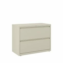 Staples Commercial 2 File Drawers Lateral File Cabinet, Locking, Putty/Beige, Letter/Legal, 36"W (20052D)