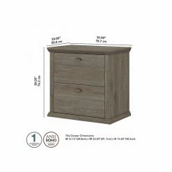 Bush Furniture Yorktown 2-Drawer Lateral File Cabinet, Not Assembled, Letter/Legal, Restored Gray, 30.98" (WC40680-03) -File Cabinets Shop unnamed file 1156