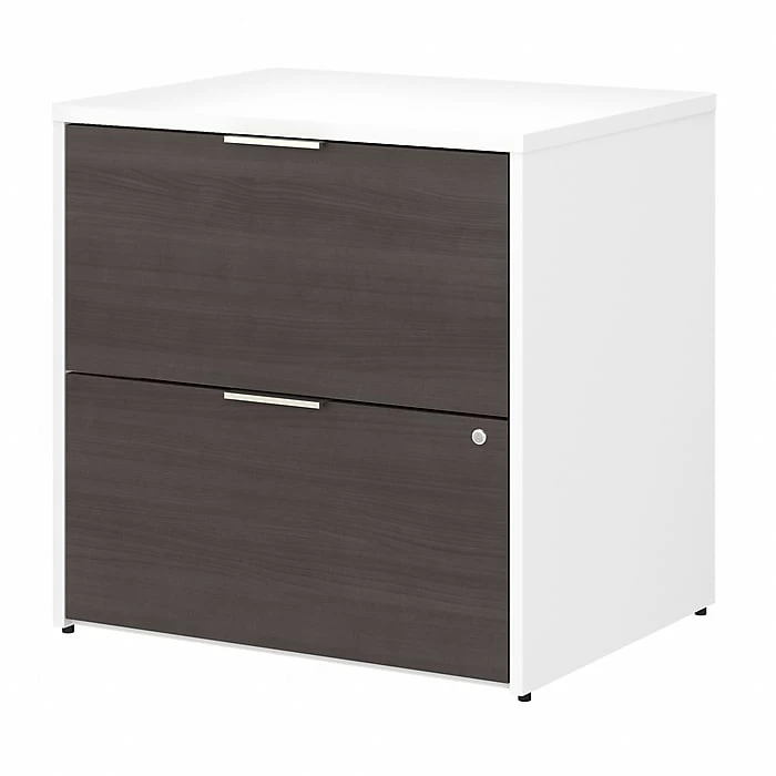 Bush Business Furniture Jamestown 2-Drawer Lateral File Cabinet, Locking, Letter/Legal, Storm Gray/White, 29.72" (JTF130SGWHSU) 3 Bush Business Furniture Jamestown 2-Drawer Lateral File Cabinet, Locking, Letter/Legal, Storm Gray/White, 29.72" (JTF130SGWHSU)