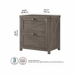 Kathy Ireland® Home By Bush Furniture 2-Drawer Lateral File Cabinet, Letter/Legal, Restored Gray, 29" (CGF129RTG-03) -File Cabinets Shop unnamed file 1174