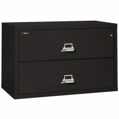 FireKing Classic 2-Drawer Lateral File Cabinet, Fire Resistant, Black, Letter/Legal, 44.5"W (2-4422-CBL)