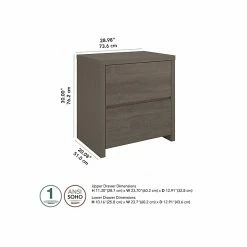 Bush Furniture Bristol 2-Drawer Lateral File Cabinet, Letter/Legal, Restored Gray/Thread Gray, 29" (BRF129RT-03) 14 Bush Furniture Bristol 2-Drawer Lateral File Cabinet, Letter/Legal, Restored Gray/Thread Gray, 29" (BRF129RT-03) -File Cabinets Shop unnamed file 1201