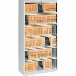 Tennsco Closed Fixed Shelf Lateral File, Light Gray, 6-Shelf, 75 1/4"H