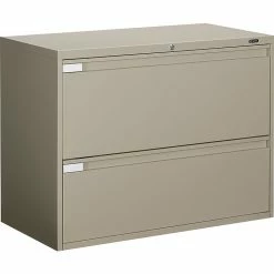 Global 9300P Series Business-Plus Lateral File Cabinet, Ltr/Lgl, 2-Drawer, Desert Putty, 18"D, 42"W