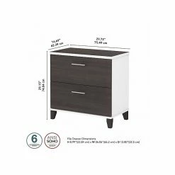 Bush Furniture Somerset 2-Drawer Lateral File Cabinet, Letter/Legal, Storm Gray/White, 30" (WC81080) -File Cabinets Shop unnamed file 1217