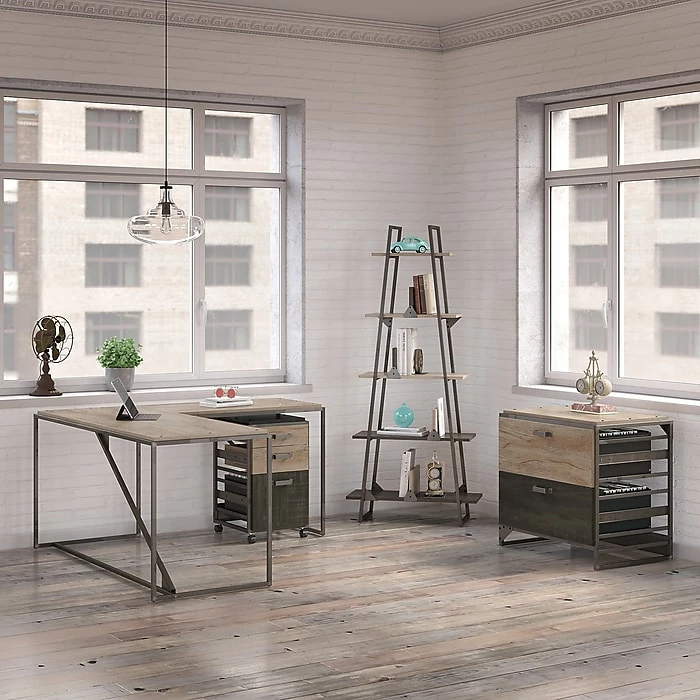 Bush Furniture Refinery 3 Drawer Mobile File Cabinet, Rustic Gray (RFF116RG-03) 8 Bush Furniture Refinery 3 Drawer Mobile File Cabinet, Rustic Gray (RFF116RG-03) - Image 6