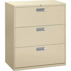 HON® Brigade® 600 Series Lateral Files; 3-Drawer, 36" Wide, Putty
