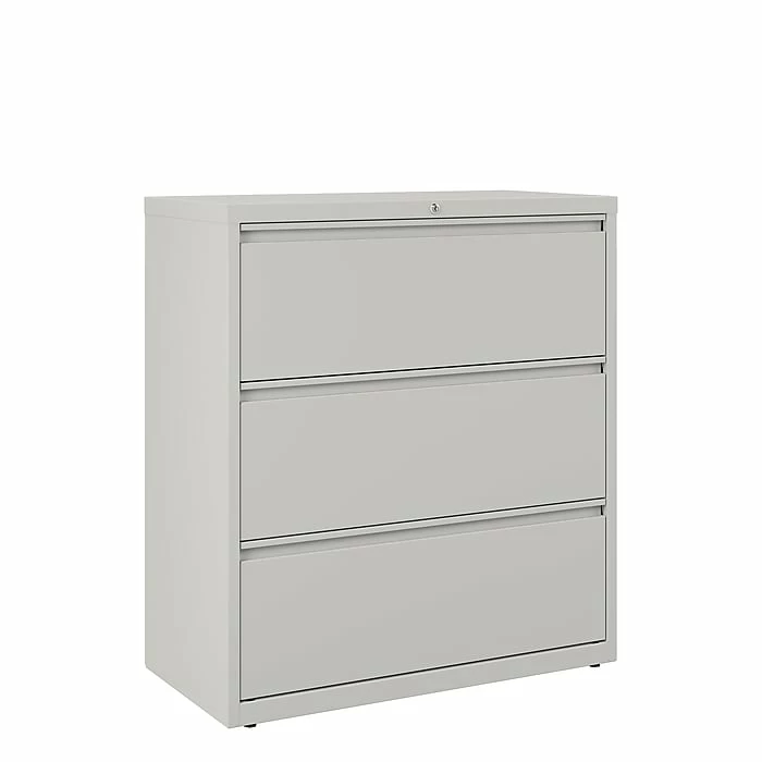 Staples HL8000 Commercial 3-Drawer Lateral File Cabinet, Locking, Letter/Legal, Gray, 36"W (23200D) 3 Staples HL8000 Commercial 3-Drawer Lateral File Cabinet, Locking, Letter/Legal, Gray, 36"W (23200D)