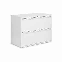 Global 9300 Plus Series 2-Drawer Lateral File Cabinet, Locking, Letter/Legal, Designer White, 36" (TD9336P-2F1H-DWT)
