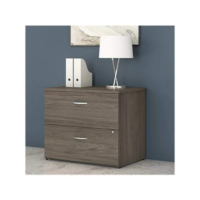 Bush Business Furniture Studio C 2 Drawer Lateral File Cabinet, Modern Hickory (SCF136MHSU) 4 Bush Business Furniture Studio C 2 Drawer Lateral File Cabinet, Modern Hickory (SCF136MHSU) - Image 2