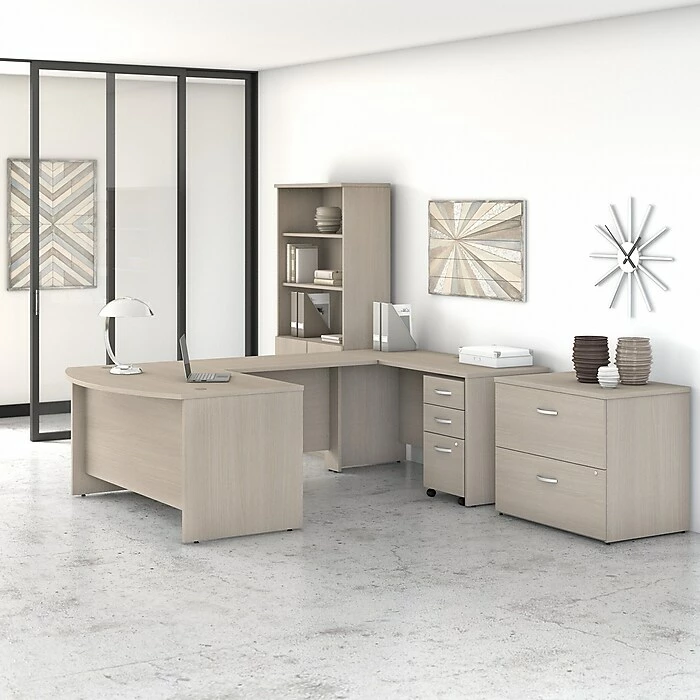 Bush Business Furniture Studio C 2 Drawer Lateral File Cabinet, Sand Oak (SCF136SOSU) 7 Bush Business Furniture Studio C 2 Drawer Lateral File Cabinet, Sand Oak (SCF136SOSU) - Image 5