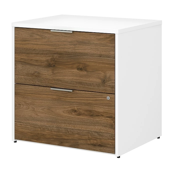 Bush Business Furniture Jamestown 2-Drawer Lateral File Cabinet, Letter/Legal, Fresh Walnut/White, 29.72" (JTF130FWWHSU) 3 Bush Business Furniture Jamestown 2-Drawer Lateral File Cabinet, Letter/Legal, Fresh Walnut/White, 29.72" (JTF130FWWHSU)