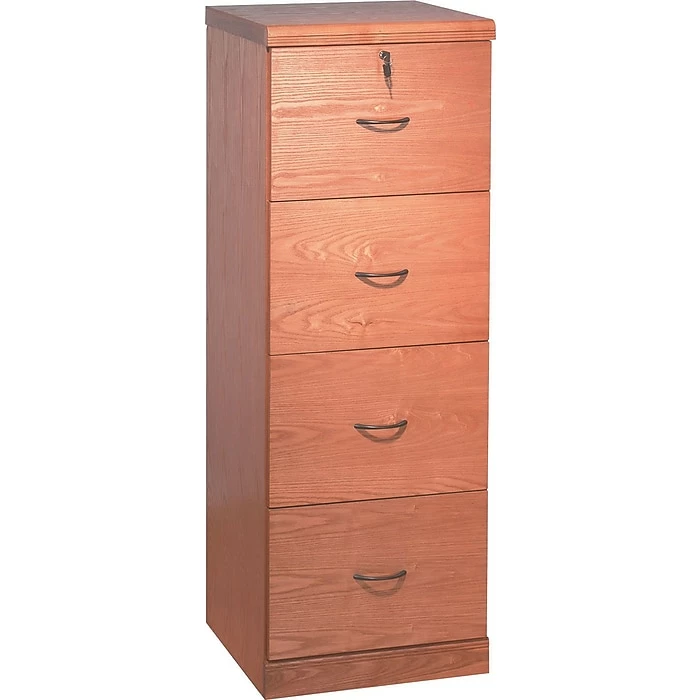 Staples Wood Veneer Vertical File Cabinet, Letter/Legal, Oak, 18" (WF884OV) 3 Staples Wood Veneer Vertical File Cabinet, Letter/Legal, Oak, 18" (WF884OV)