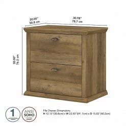 Bush Furniture Yorktown 2-Drawer Lateral File Cabinet, Letter/Legal, Reclaimed Pine, 30.98" (WC40580-03) -File Cabinets Shop unnamed file 1327