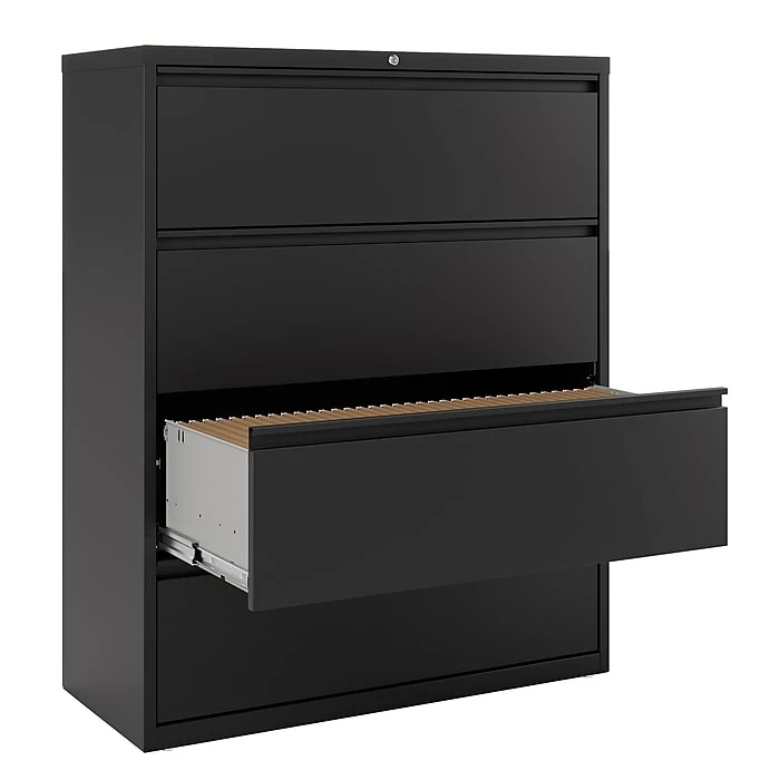 Staples Commercial 4 File Drawers Lateral File Cabinet, Locking, Black, Letter/Legal, 42"W (20063D) 6 Staples Commercial 4 File Drawers Lateral File Cabinet, Locking, Black, Letter/Legal, 42"W (20063D) - Image 4