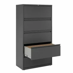 Staples 5-Drawer Lateral File Cabinet, Locking, Letter/Legal, Charcoal, 36"W (26827D) -File Cabinets Shop unnamed file 1350