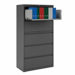 Staples 5-Drawer Lateral File Cabinet, Locking, Letter/Legal, Charcoal, 36"W (26827D) -File Cabinets Shop unnamed file 1352