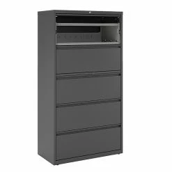 Staples 5-Drawer Lateral File Cabinet, Locking, Letter/Legal, Charcoal, 36"W (26827D) -File Cabinets Shop unnamed file 1353