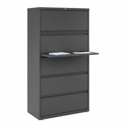 Staples 5-Drawer Lateral File Cabinet, Locking, Letter/Legal, Charcoal, 36"W (26827D) -File Cabinets Shop unnamed file 1354