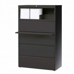 Staples 5-Drawer Lateral File Cabinet, Locking, Letter/Legal, Charcoal, 36"W (26827D) -File Cabinets Shop unnamed file 1355