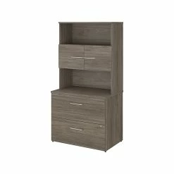 Bush Business Furniture Office 500 2-Drawer Lateral File Cabinet, Locking, Letter/Legal, Modern Hickory, 35.67" (OF5007MHSU)