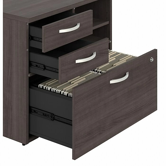 Bush Business Furniture Hybrid 2-Drawer Lateral File Cabinet With Shelves, Letter/Legal, Storm Gray, 36"W (HYB018SGSUFA) 9 Bush Business Furniture Hybrid 2-Drawer Lateral File Cabinet With Shelves, Letter/Legal, Storm Gray, 36"W (HYB018SGSUFA) - Image 7