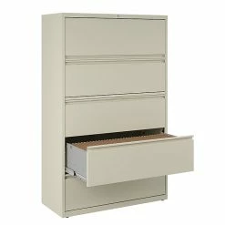 Staples Commercial 5 File Drawers Lateral File Cabinet, Locking, Putty/Beige, Letter/Legal, 42"W (21747D) -File Cabinets Shop unnamed file 1377