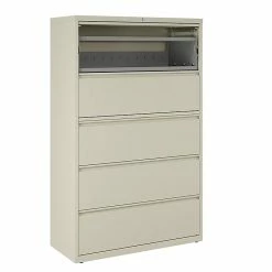 Staples Commercial 5 File Drawers Lateral File Cabinet, Locking, Putty/Beige, Letter/Legal, 42"W (21747D) -File Cabinets Shop unnamed file 1379