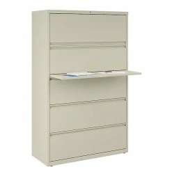 Staples Commercial 5 File Drawers Lateral File Cabinet, Locking, Putty/Beige, Letter/Legal, 42"W (21747D) -File Cabinets Shop unnamed file 1381