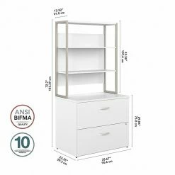 Bush Business Furniture Hybrid 2-Drawer Lateral File Cabinet With Shelves, Letter/Legal, White, 36"W, Installed (HYB018WHSUFA) -File Cabinets Shop unnamed file 1394