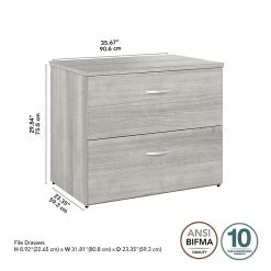 Bush Business Furniture Studio A 2-Drawer Lateral File Cabinet, Locking, Letter/Legal, Platinum Gray, 36" (SDF136PGSU-Z) -File Cabinets Shop unnamed file 1432