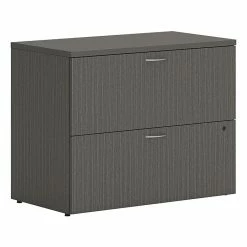 HON Mod 2-Drawer Lateral File Cabinet, Locking, Letter/Legal, Slate Teak, 36" (HONLLF3620L2LS1)