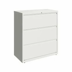 Hirsh HL10000 Series 3-Drawer Lateral File Cabinet, Locking, Letter/Legal, White, 36" (23701)